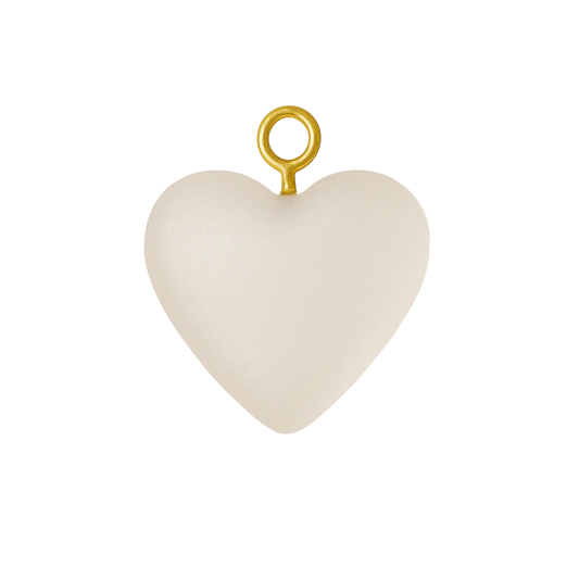 White Heart Charm